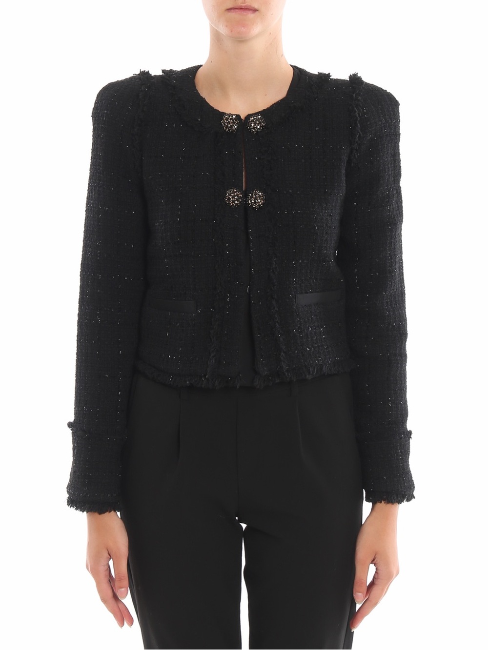 PINKO Scucire Blazer Jacket With Jewels in Black - 8